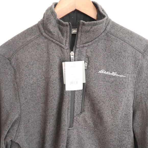 Eddie Bauer Radiator Fleece 1/4 Zip Sweater Black Heather Sz S NWT - Picture 2 of 8
